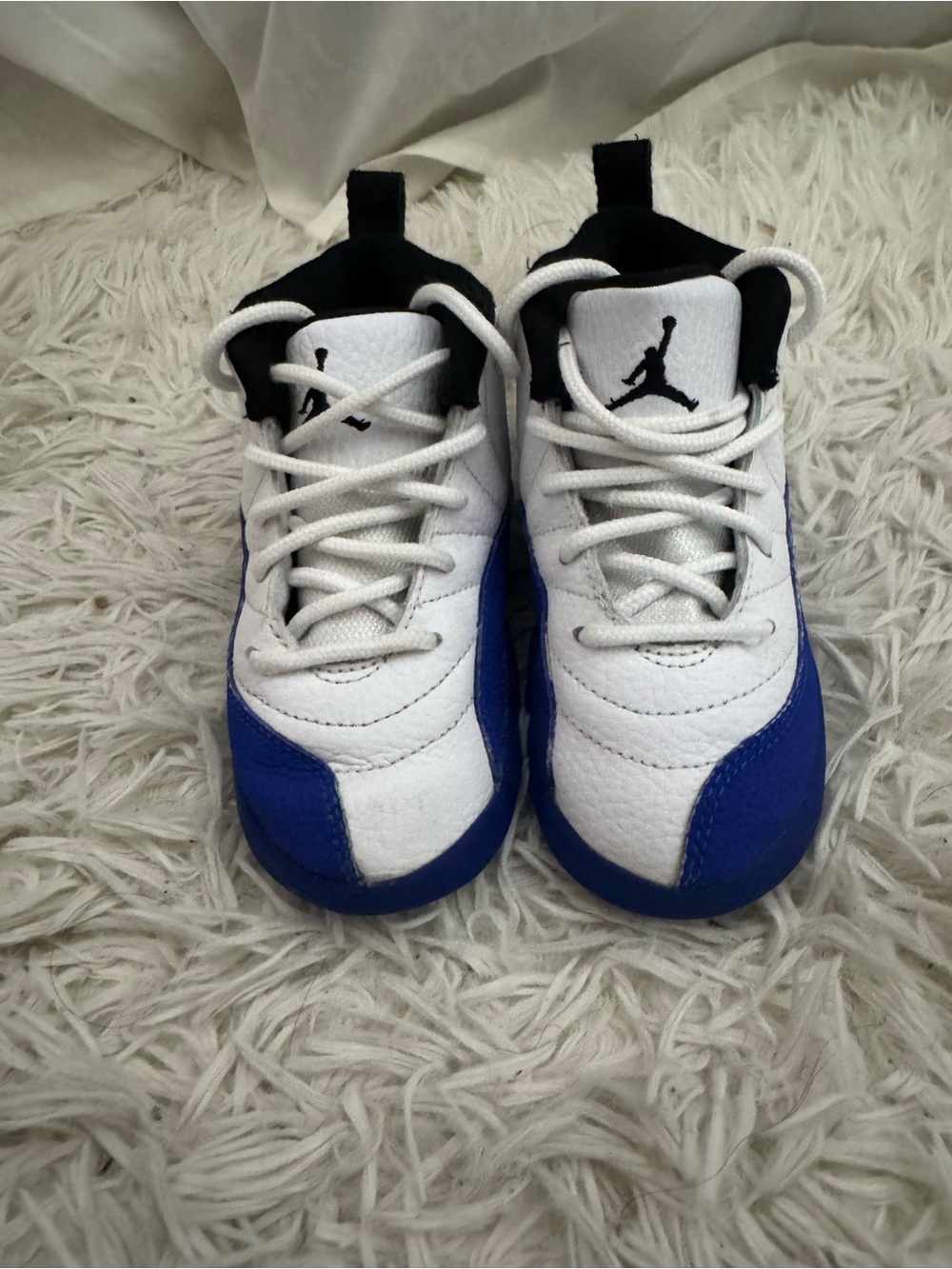 Jordan Kids White and Blue Low-Top Sneakers